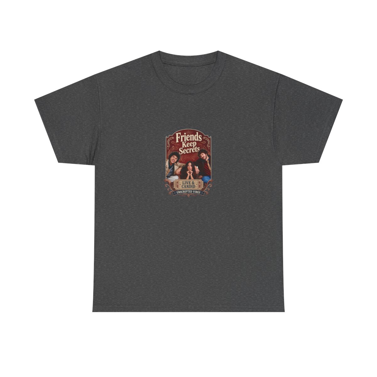 Friends Keep Secrets "Live & Candid." Unisex Tee - alternate angle 4, merchandise