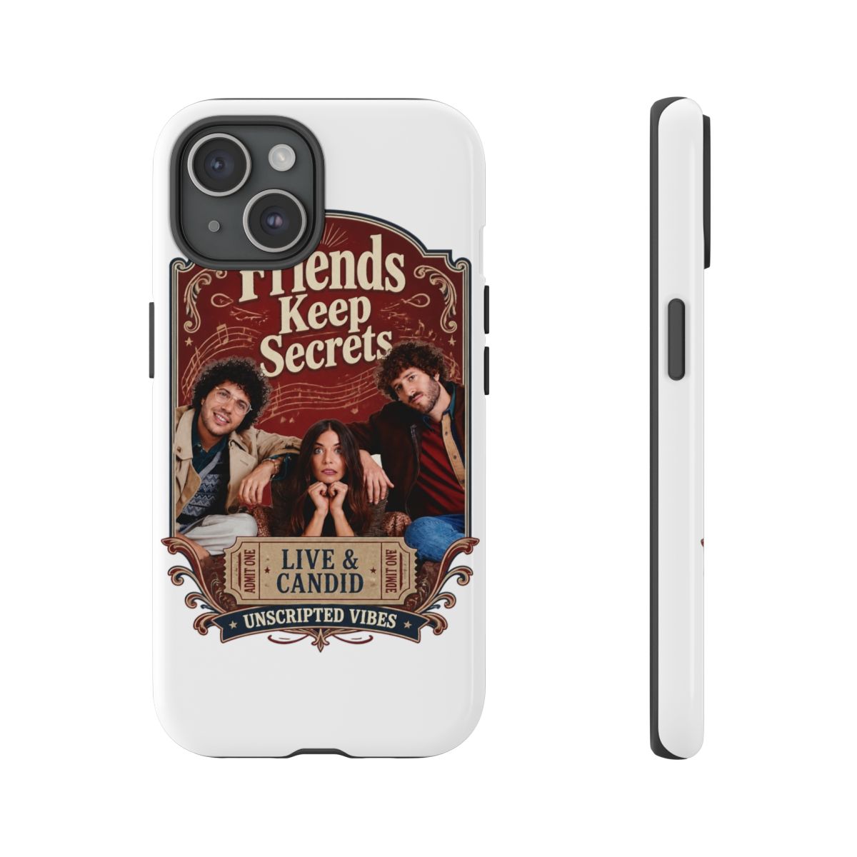 Friends Keep Secrets "Live & Candid." Phone Case - alternate angle 2, merchandise