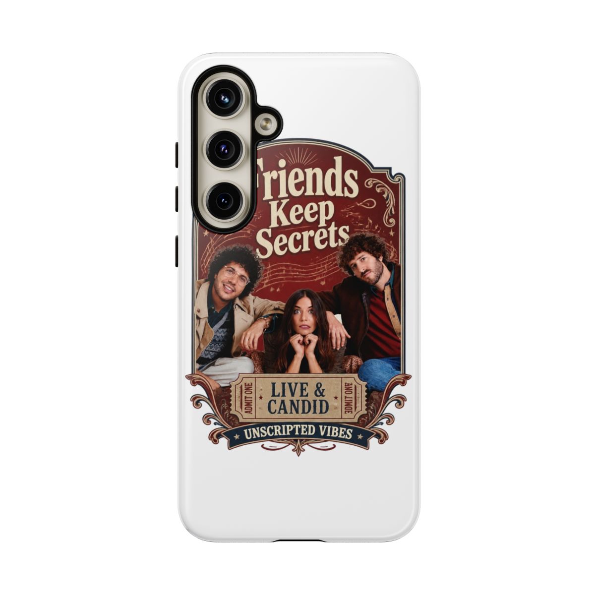 Friends Keep Secrets "Live & Candid." Phone Case - alternate angle 3, merchandise