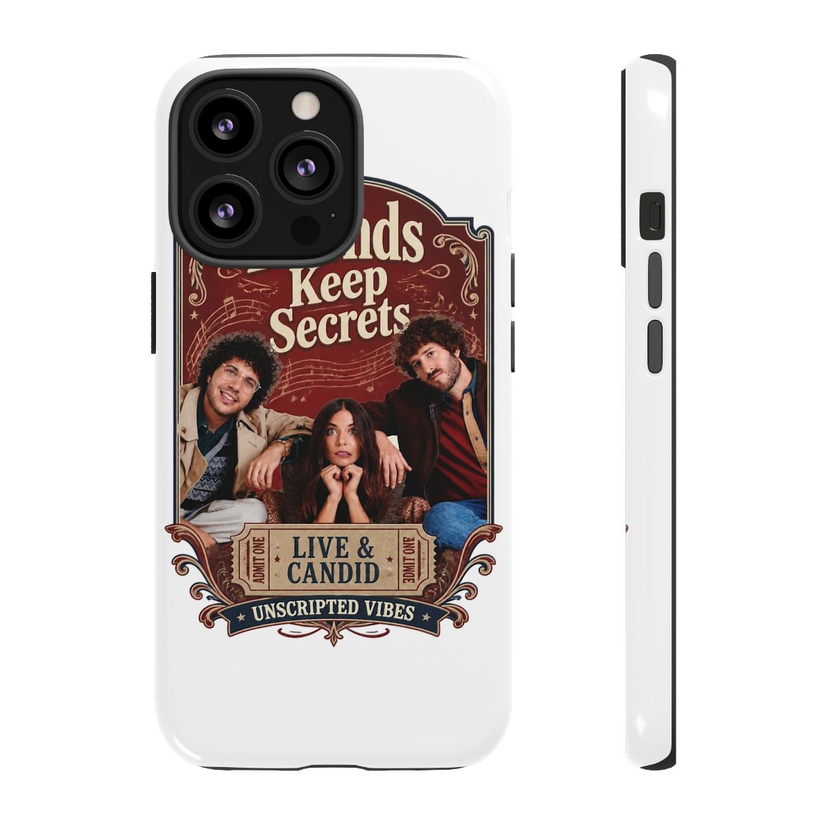 Friends Keep Secrets "Live & Candid." Phone Case - alternate angle 1, merchandise